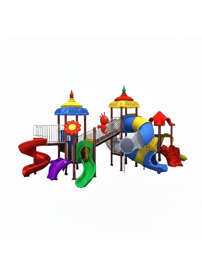 Myts Mega Playcell Kids With Slide Combo – Outdoor Playground Set with Two Decks, Slide & Swing | Durable Backyard Playset - Image 3